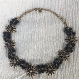 Blue and gold statement necklace